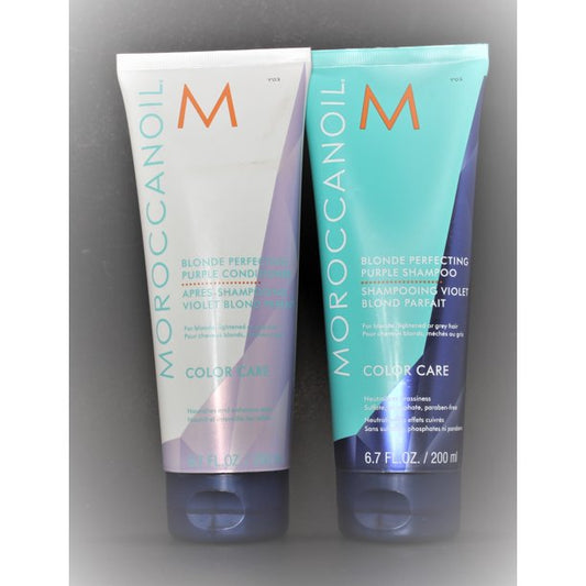 X2 Moroccanoil Blonde Perfecting Purple Shampoo and Conditioner - 6.7 oz