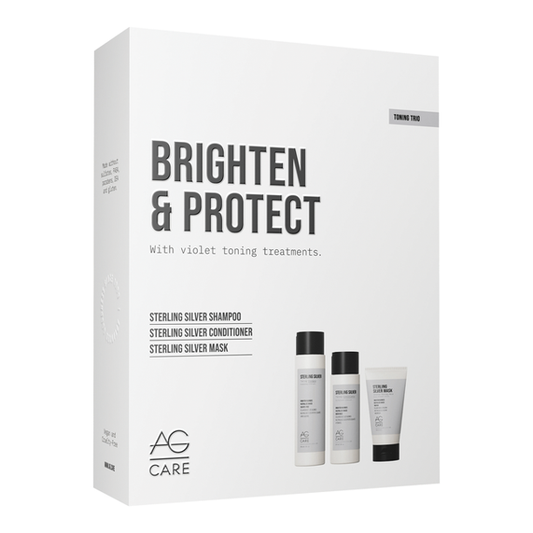 AG Care Brighten and Protect Trio with Violet Toning. Sterling Sliver Shampoo 10 oz, Conditioner 8 oz and Mask 5 oz
