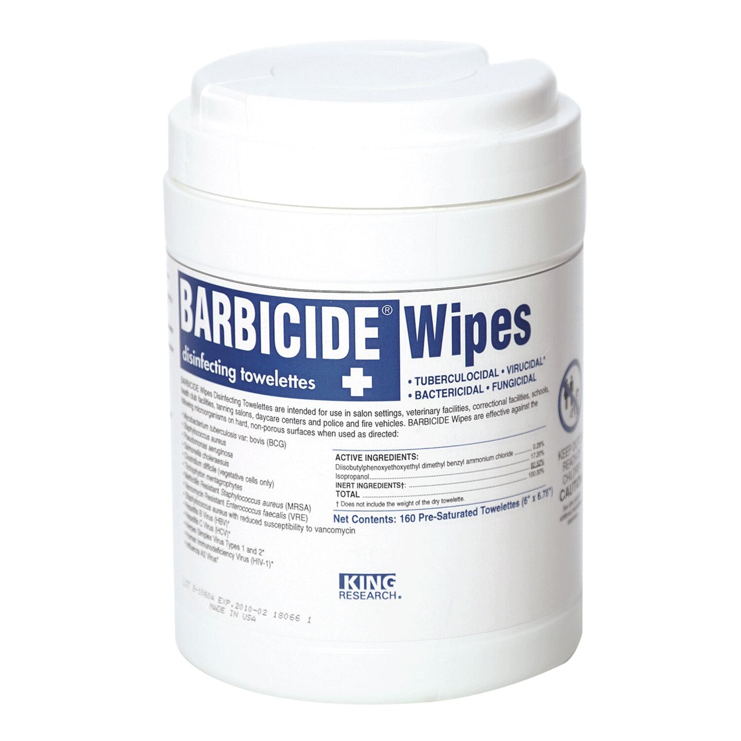 BARBICIDE CLEANING TOWELETTES WIPES  160 PC