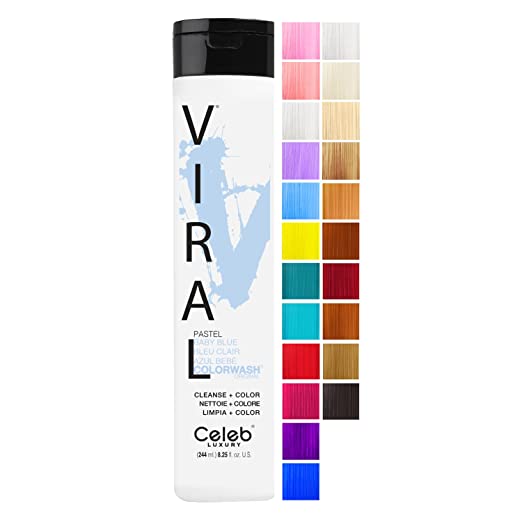 CELEB LUXURY VIRAL COLORWASH COLORED SHAMPOO 8.25oz Pastel Baby Blue