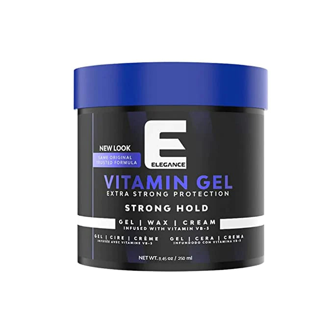Elegance Extra Strong Hold Styling Hair Gel with Vitamin B-5 8.45 Oz