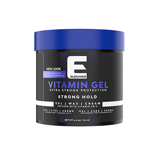 Elegance Extra Strong Hold Styling Hair Gel with Vitamin B-5 8.45 Oz